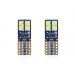 CANBUS LED izzók 8SMD 2835 T10e (W5W) fehér 12V/24V (2db)