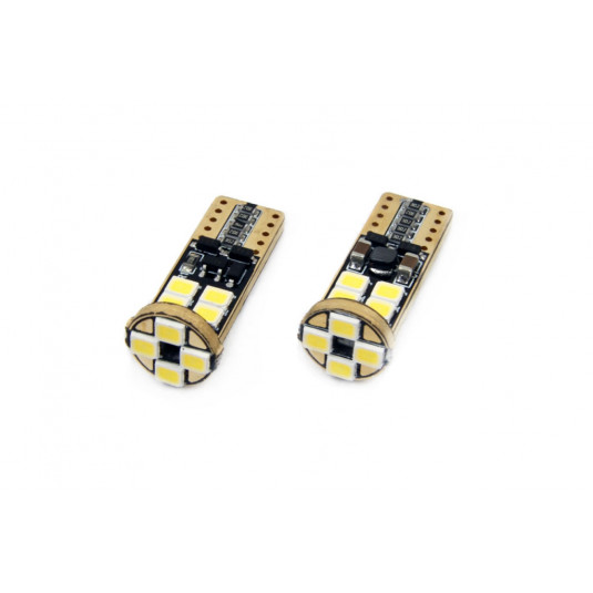 LED izzók CANBUS 12SMD 2835 T10e (W5W) White 12V/24V (2 db)