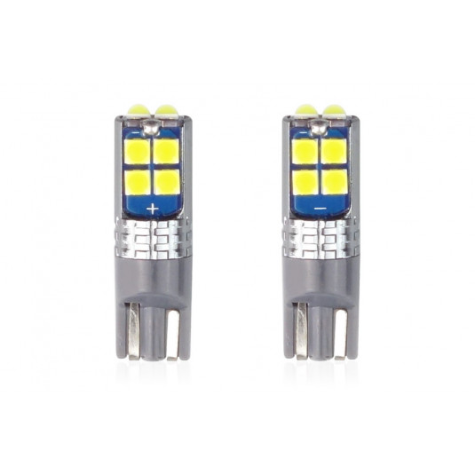 LED CANBUS izzók 10SMD 3030 T10 W5W White 12V/24V (2db)
