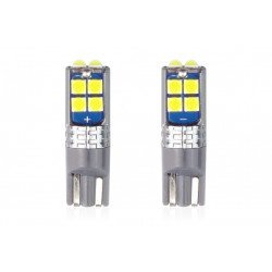 LED CANBUS izzók 10SMD 3030 T10 W5W White 12V/24V (2db)