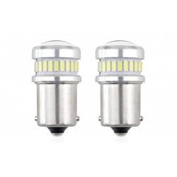 LED CANBUS izzók 3014 24SMD + 3030 6SMD 1156 (R5W, R10W) P21 White 12V/24V (2db)