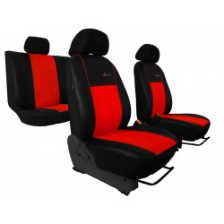 Autóülések takarói Exclusive Alcantara téglavörös-fekete (Alcantara-bőr)