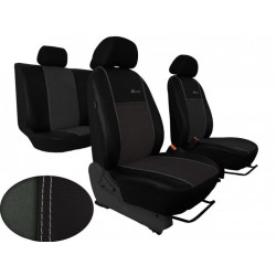 Autó üléshuzatok Exclusive Alcantara sötét szürke-fekete (Alcantara-bőr)
