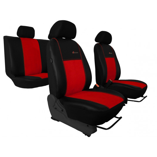 Exclusive Alcantara autóhuzatok piros-fekete (Alcantara-bőr)