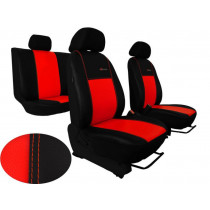 Autó üléshuzatok Exclusive Leather piros-fekete (bőr)