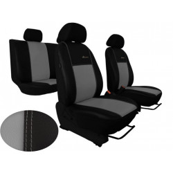 Autóhuzatok Exclusive Leather szürke-fekete (bőr)