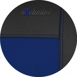 Autóhuzatok Exclusive Leather kék-fekete (bőr)