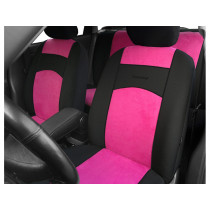 Autóhuzatok Tuning 100% rózsaszín-fekete (bársony-textil)