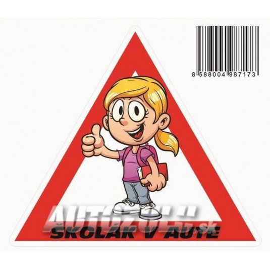 Matricacsomag Vigyázat iskolás a kocsiban /lány