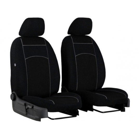 Első autóüléshuzat Tuning 1+1 100% fekete 2 db