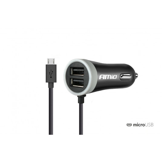 Autótöltő 12/24V Micro USB + 2x USB 2.4A PCH PRO-01