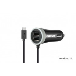 Autótöltő 12/24V Micro USB + 2x USB 2.4A PCH PRO-01
