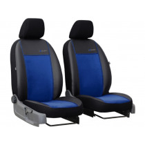 Autopoťahy Exclusive Alcantara 1+1 első (Alcantara-bőr) kék-fekete