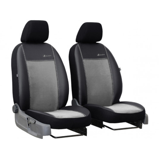 Autopoťahy Exclusive Alcantara 1+1 első (Alcantara-bőr) gyengén szürke-fekete