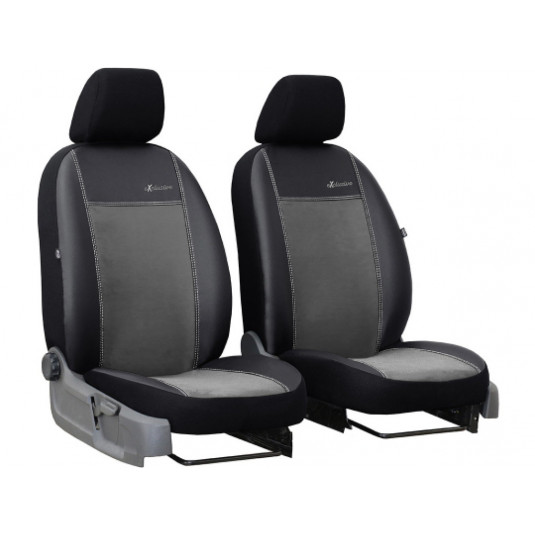 Autóhuzatok Exclusive Alcantara 1+1 első (Alcantara-bőr) sötétszürke-fekete