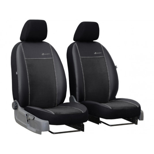 Autókárpitok Exclusive Alcantara 1+1 elöl (Alcantara-bőr) fekete-fekete