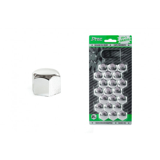 Kerékcsavar sapka szett 21mm – króm