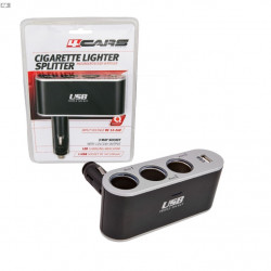 Háromszoros szivargyújtó elosztó USB 12/24V