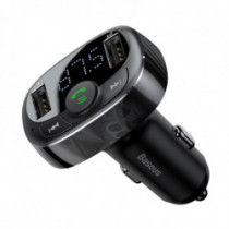BASEUS FM adó T típusú Bluetooth 2xUSB microSD, fekete