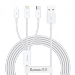 USB 3 az 1-ben kábel BASEUS Superior Series 3,5A, 120 cm fehér