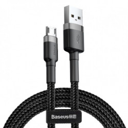 USB - mikro USB kábel Cafule 1.5A 200 cm fekete&szürke