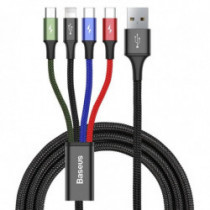 BASEUS Fast 4in1 USB kábel Lightning / Micro 3,5A 1,2 m fekete