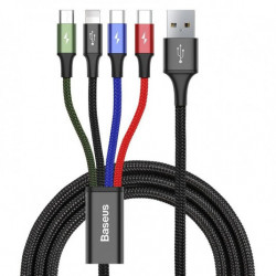 BASEUS Fast 4in1 USB kábel Lightning / Micro 3,5A 1,2 m fekete