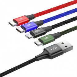 BASEUS Fast 4in1 USB kábel Lightning / Micro 3,5A 1,2 m fekete
