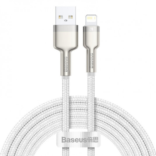 USB kábel Lightning Baseus Cafule, fehér 2,4A 200 cm
