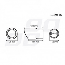 Kipufogó végcsatorna (Ø kipufogó max. 62mm) MT 017 BLC