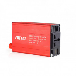Feszültségváltó AMiO 24V/230V 300W/600W 2xUSB PI04