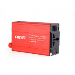 Feszültségváltó AMiO 12V/230V 300W/600W 2xUSB PI03