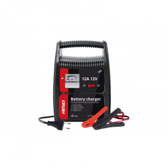 AMiO Autó/motorbicikli akkumulátor töltő 12V 12A (32-90Ah) SBC-12A