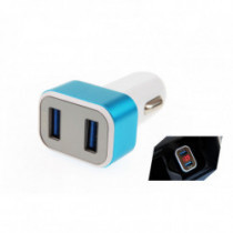 Autós mobiltelefon töltő 2xUSB + akkumulátor feszültségteszter TEST-04