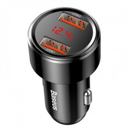BASEUS Magic autós töltő fekete, 2xUSB QC 3.0 45W