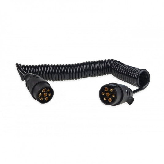 Spirálkábel 7 pin 12V 6 m