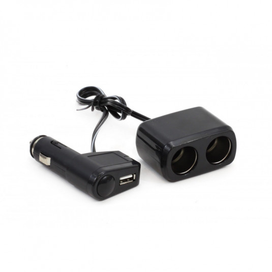 Cigizőautó szivargyújtó adapter + USB SOC1