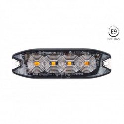 Narancssárga figyelmeztető világítás 4x3W LED R65 R10 12/24V IP67