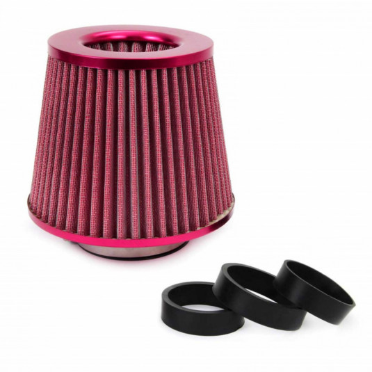 Kúpos levegőszűrő + 3 adapter PIROS