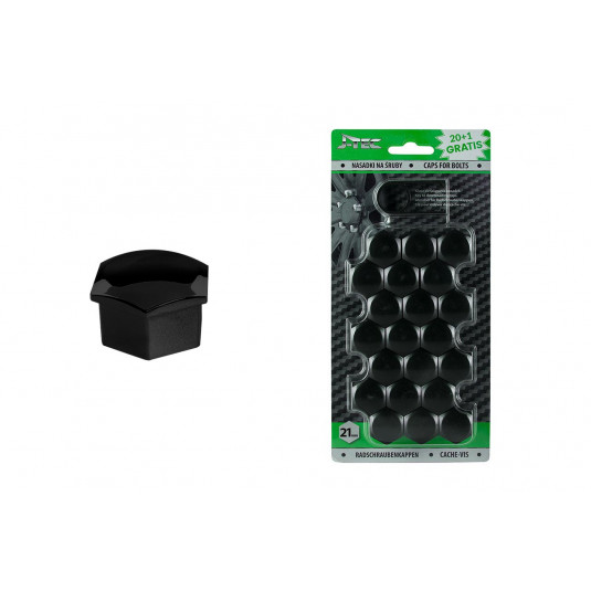 21 mm kerékcsavar sapka szett - fekete
