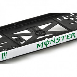Rendszámtábla alátét 3D MONSTER fehér csík