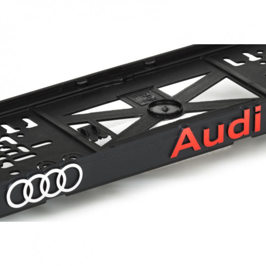 Rendszámtábla alátét 3D AUDI piros