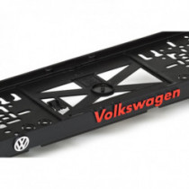 Rendszámtábla alátét 3D Volkswagen piros - kicsi betűs