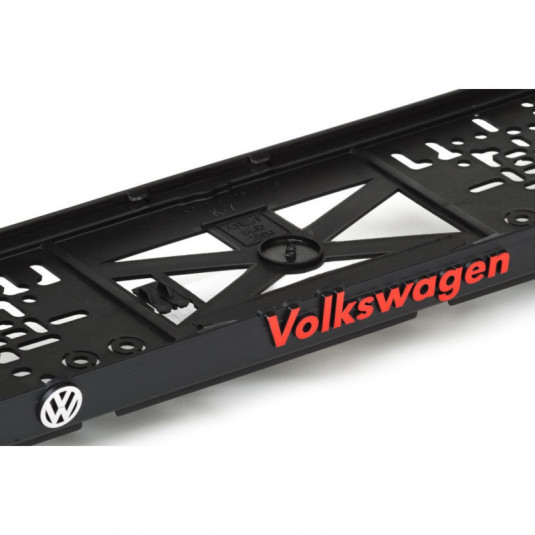 Rendszámtábla alátét 3D Volkswagen piros - kicsi betűs