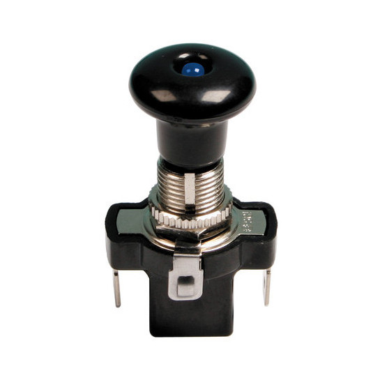 Nyomógomb 12V 10A push-pull kék