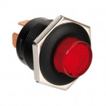 Nyomógombos kapcsoló LED-es jelzőfénnyel, piros, 12/24 V