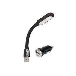 Rugalmas LED fény + USB csatlakozó 12/24V 1000mA fekete