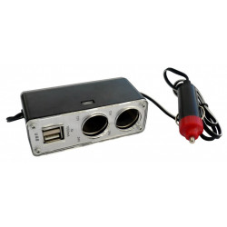 Multi szigarettagyújtó aljzat 2+2 USB kábellel 12/24 V