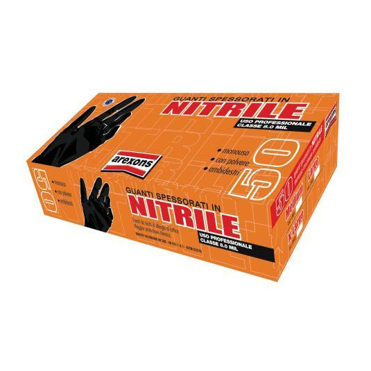 Védőkesztyű NITRILE vastag L méret 50 db