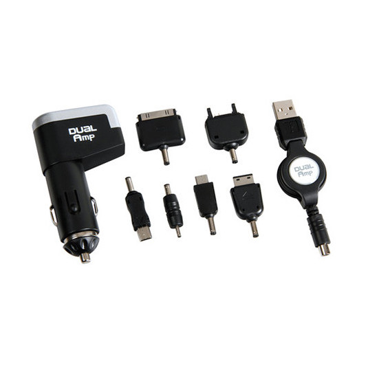 USB-s autós töltő, 6 csatlakozási lehetőség gyűjtővel 12-24V